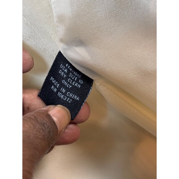 Perry Ellis Womens Textured Cream Blazer Jacket Size 8 - Picture 12 of 13